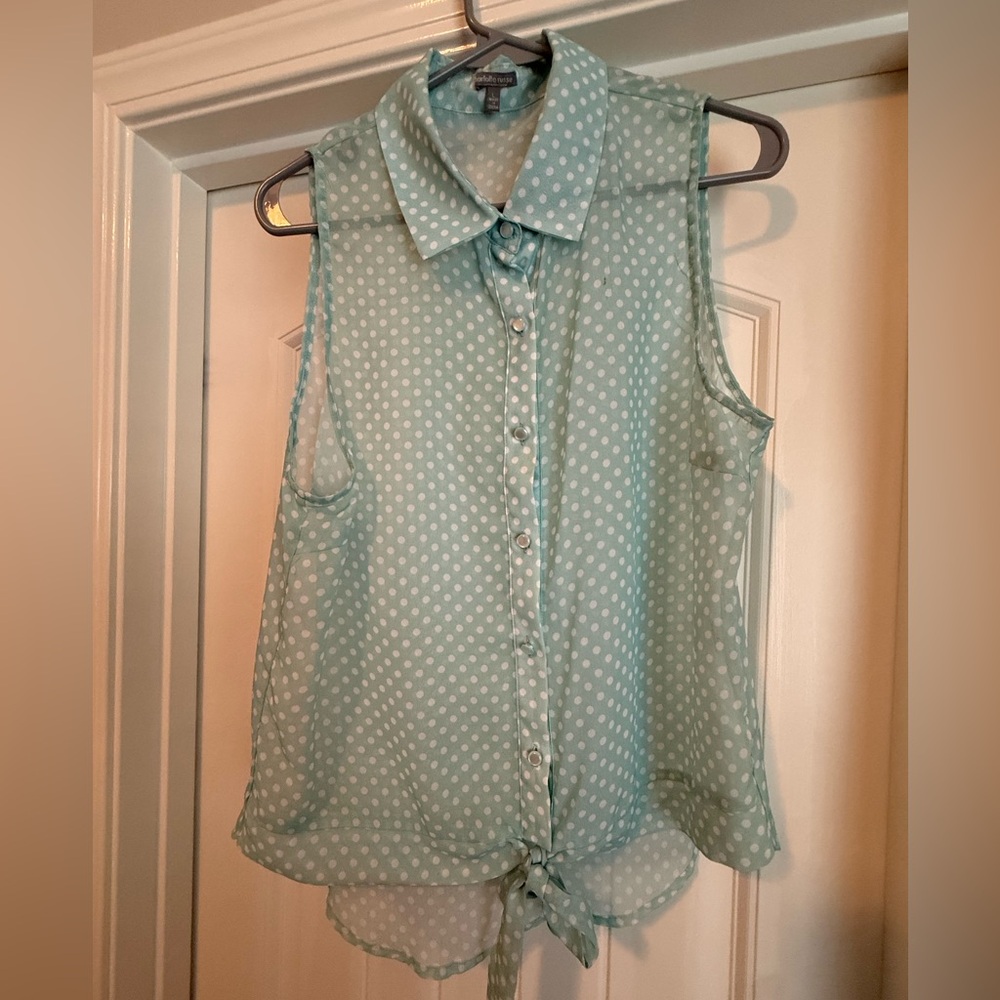 Charlotte Russe Sheer Polka Dot Tank Top